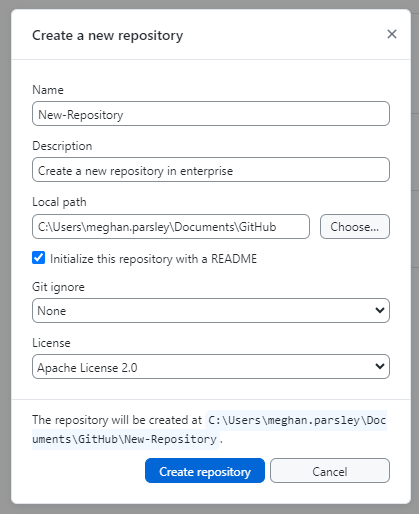 How to: Create a github repository in enterprise – CB Genetics Landing Page